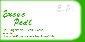 emese pedl business card